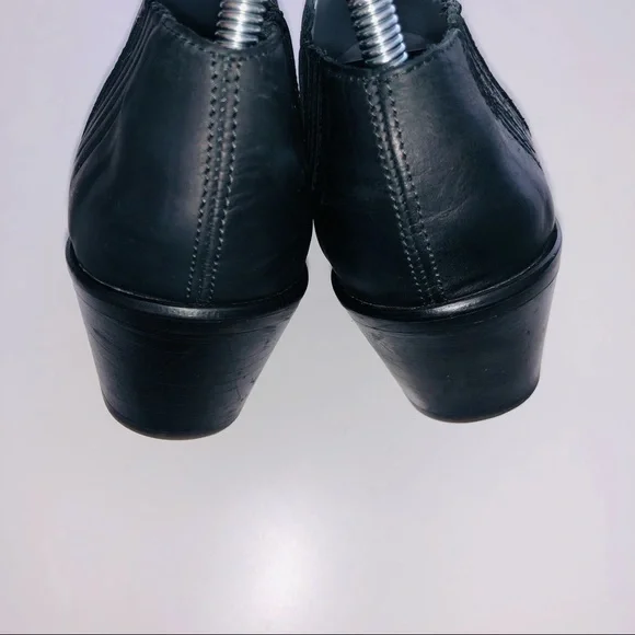 All Saints Black Leather Utilitarian Western Ankle Boots/Booties size 40 | US 10 - Picture 8 of 13